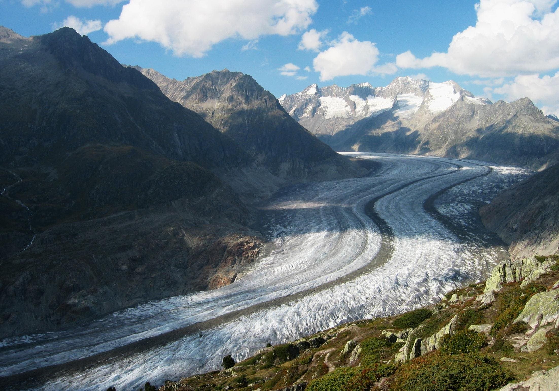 Aletsch Glacier on the Aletsch Panoramaweg