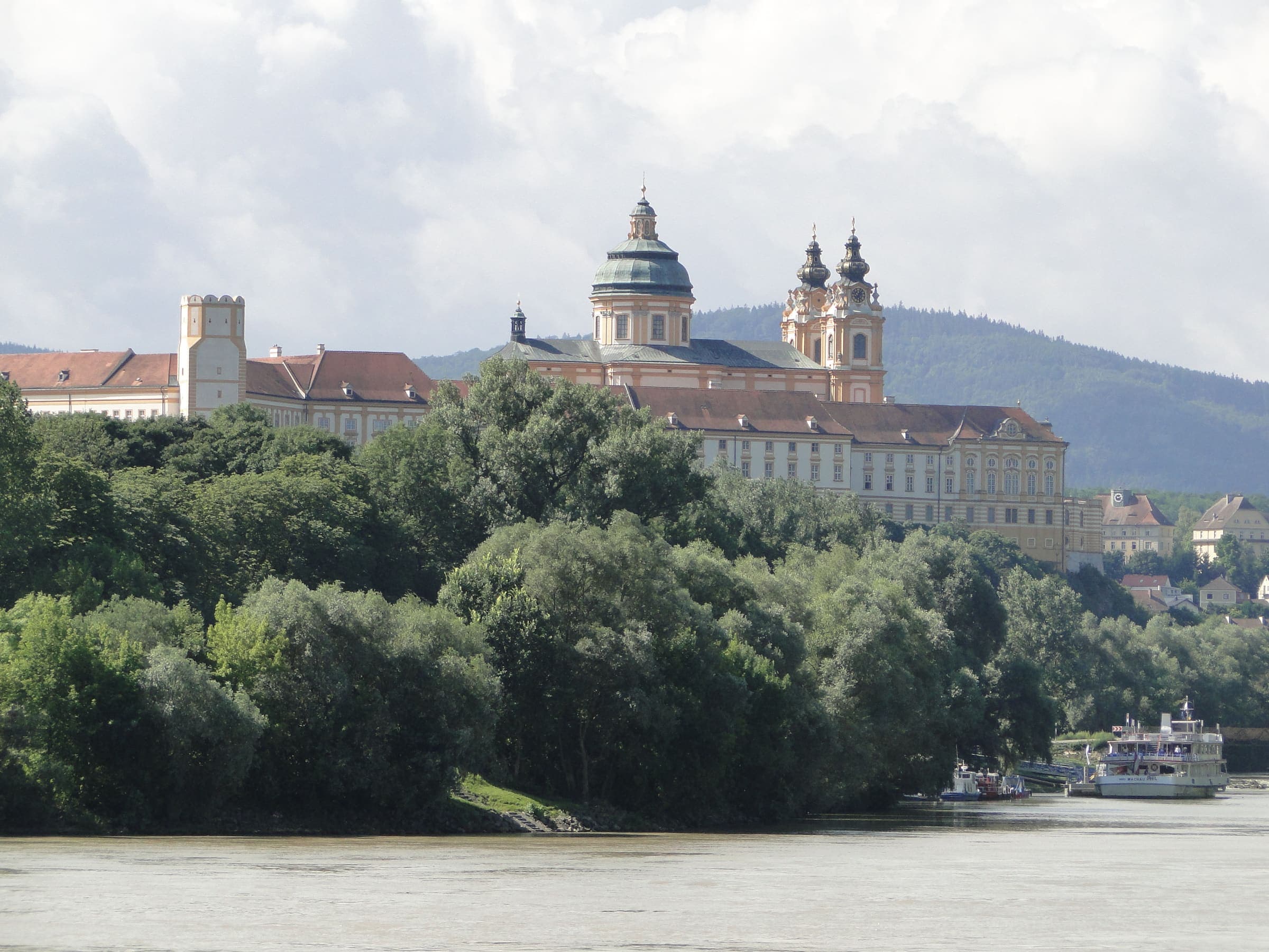 Melk Abbey above the Danube on the Kremstal corridor, Austria