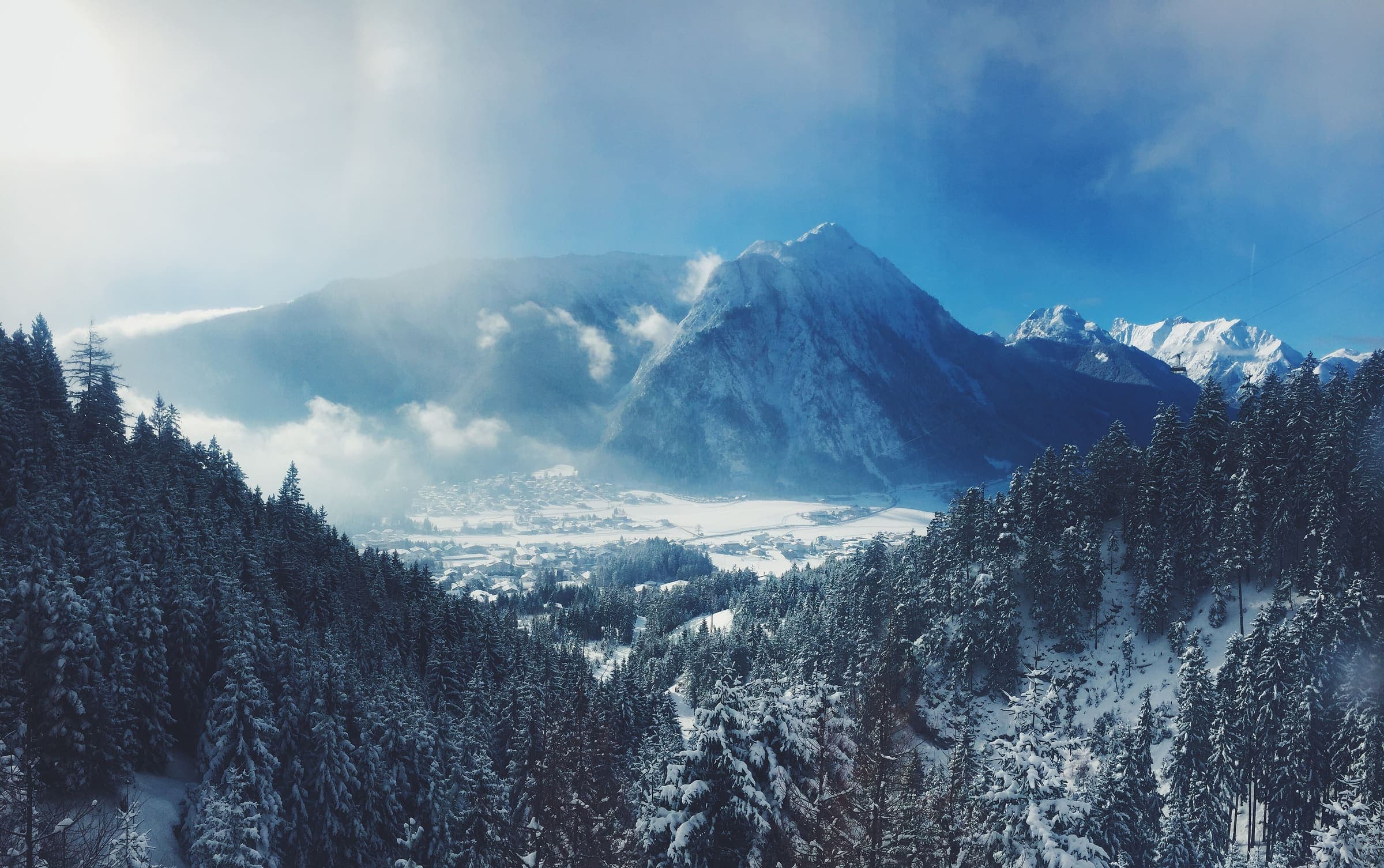 Snowy mountains in Tirol, Austria