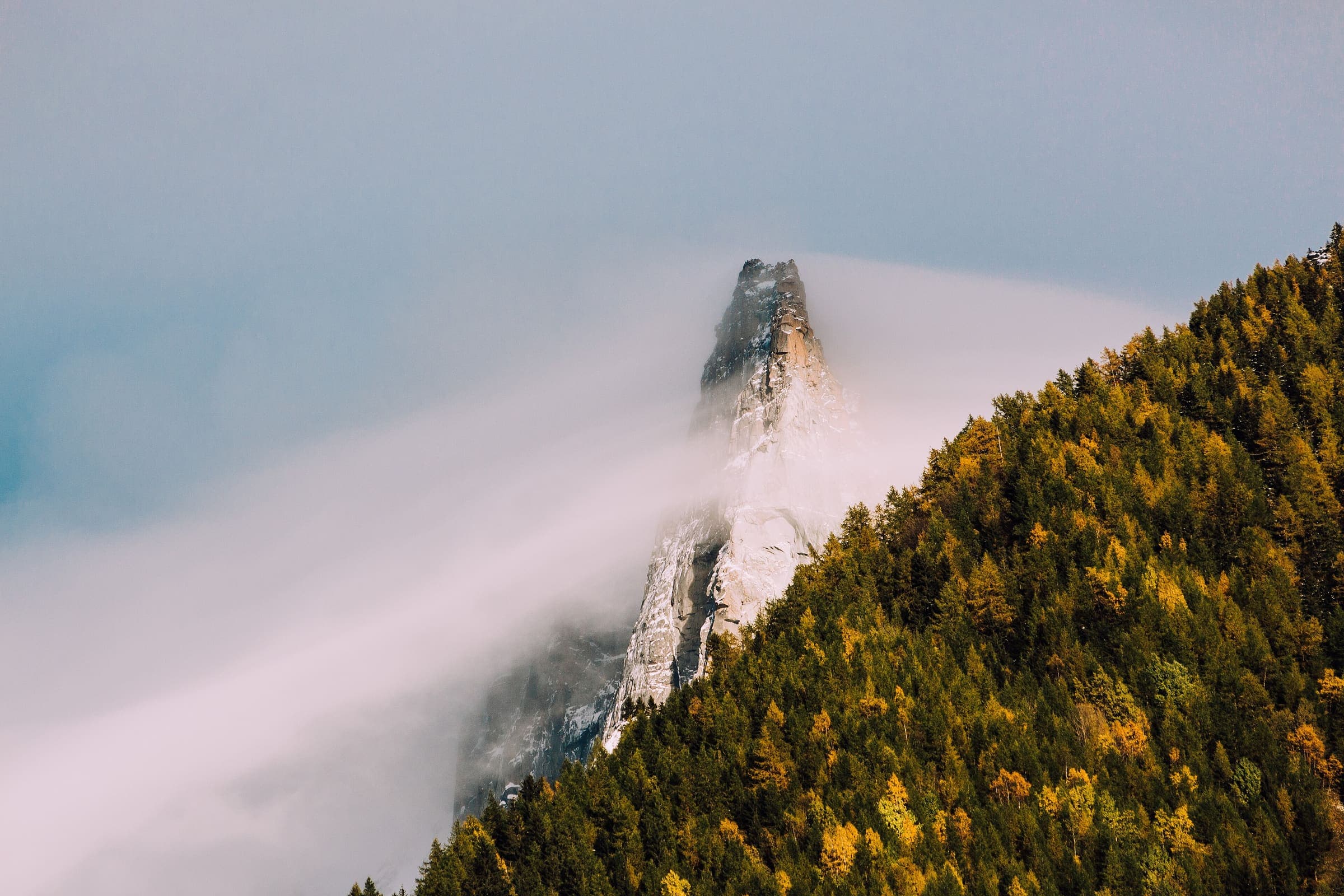 The Chamonix valley below Mont Blanc, France