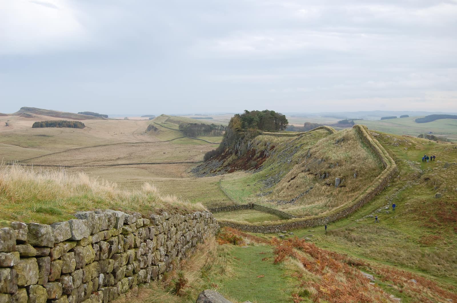 Hadrian's Wall west of Housesteads, Northumberland