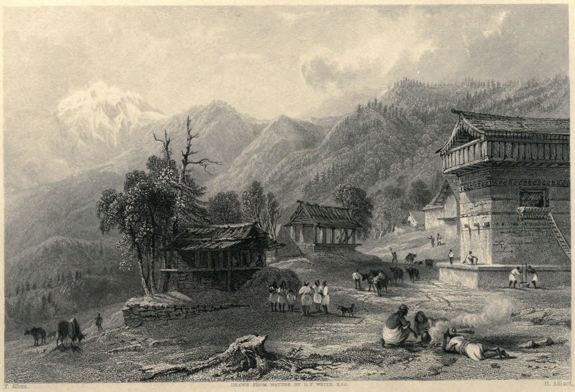 Nineteenth-century Himalayan view on the Himachal corridor of Hampta Pass
