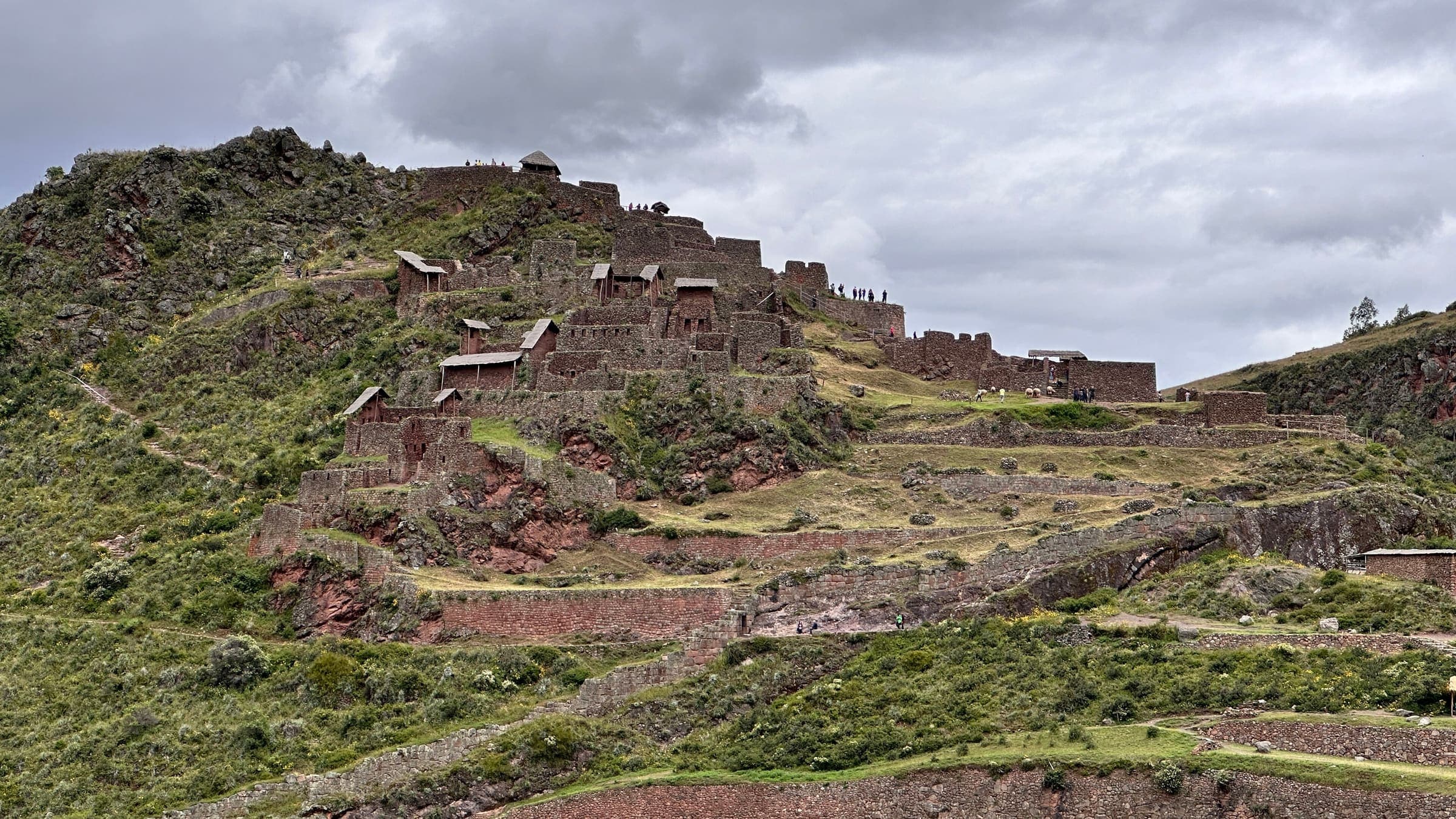 Inca terraces at Pisac in the Sacred Valley, on the Huchuy Qosqo corridor, Peru