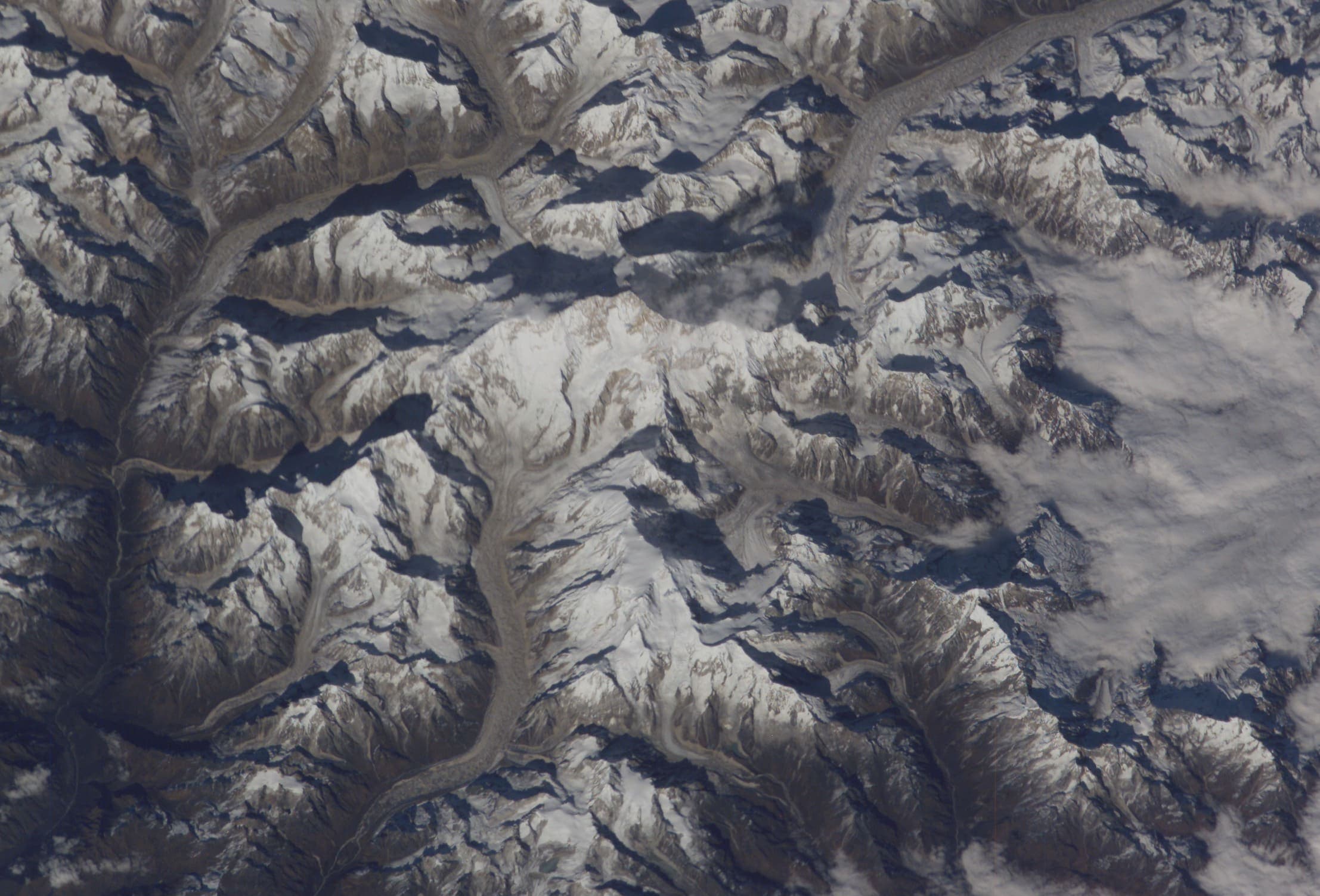 Kangchenjunga and the Yalung Glacier from orbit