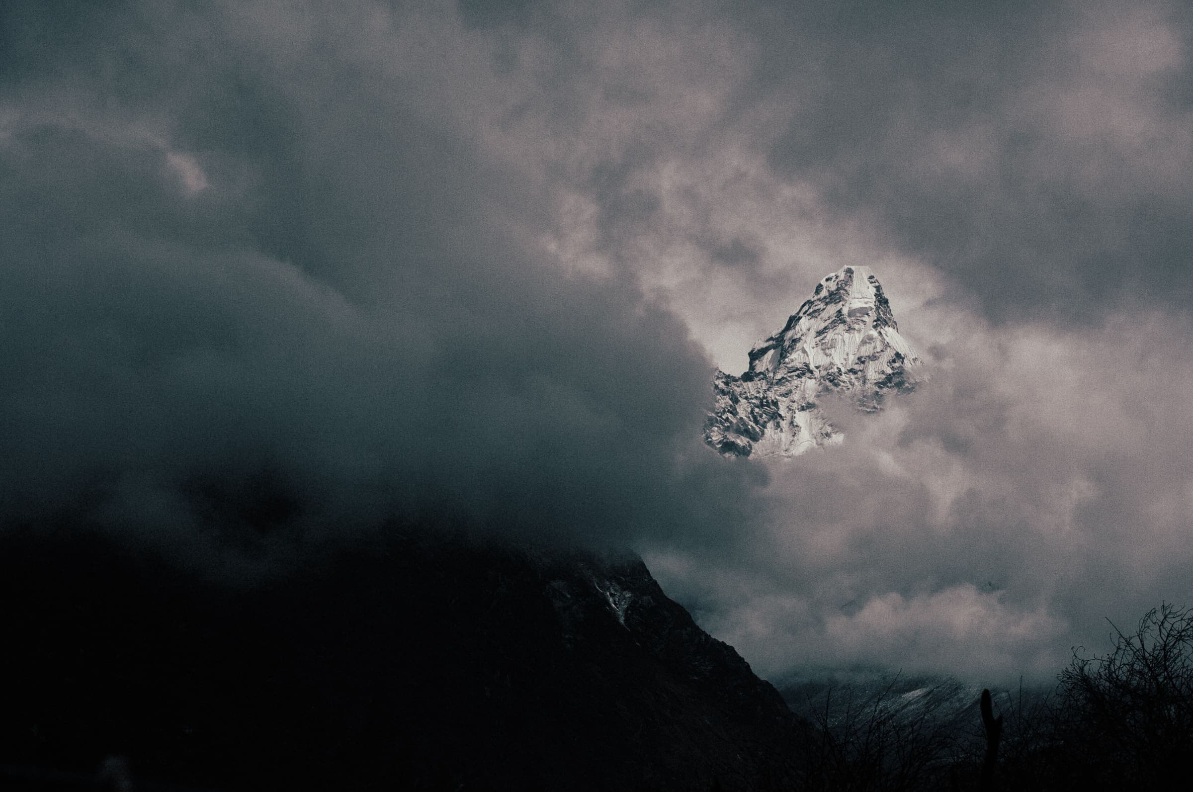 Himalayan peaks on the Kapuche Glacier Lake corridor, Nepal