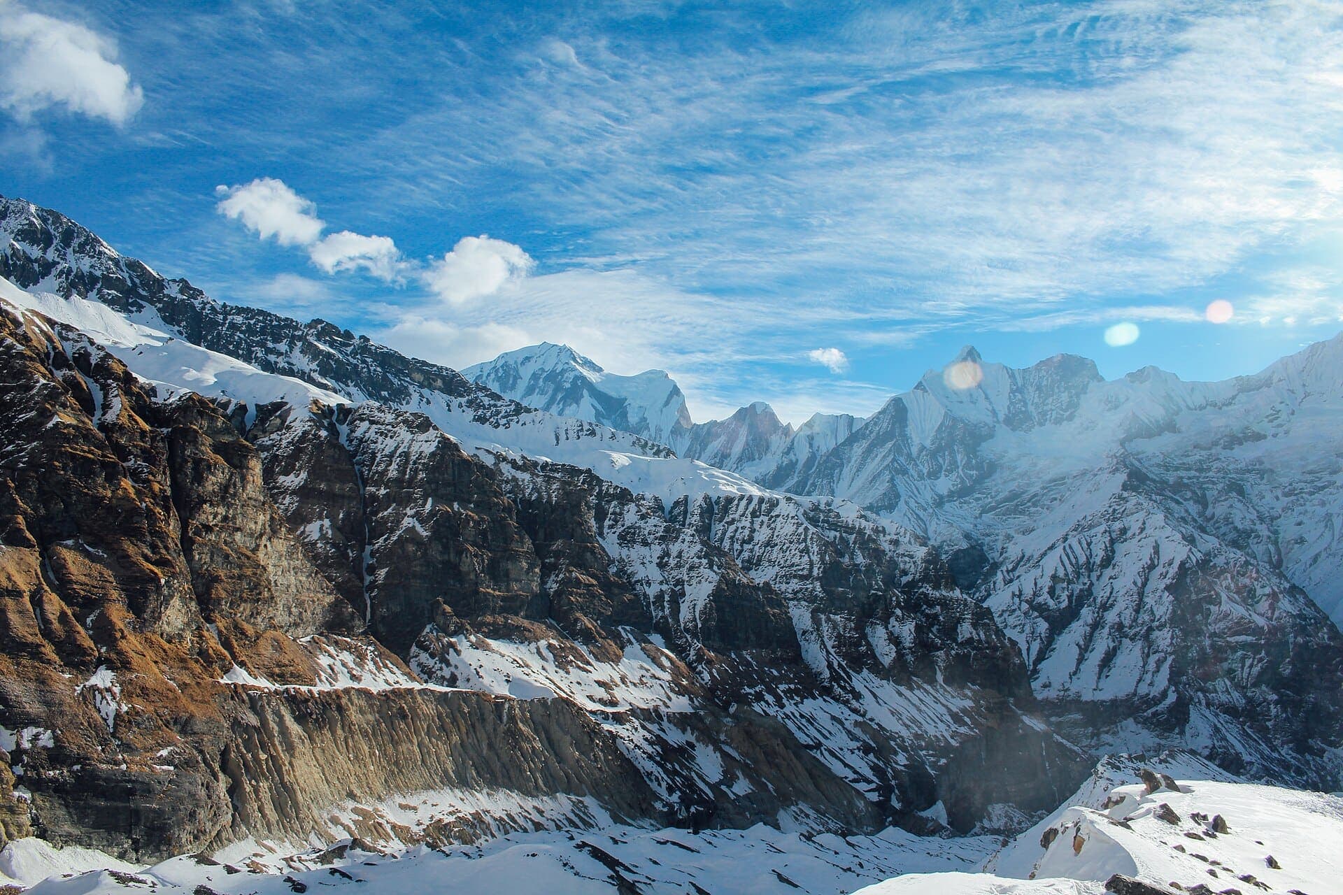 Annapurna Base Camp trekking route above Ghandruk, Nepal