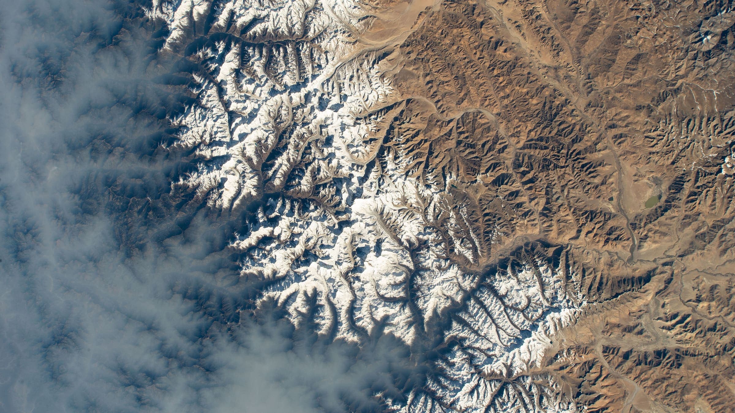 Mount Everest and the Himalaya from the International Space Station
