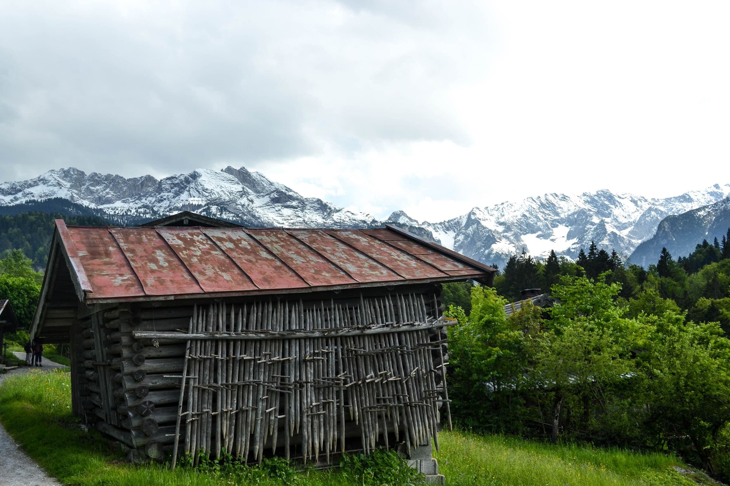 An alpine hut in the mountains