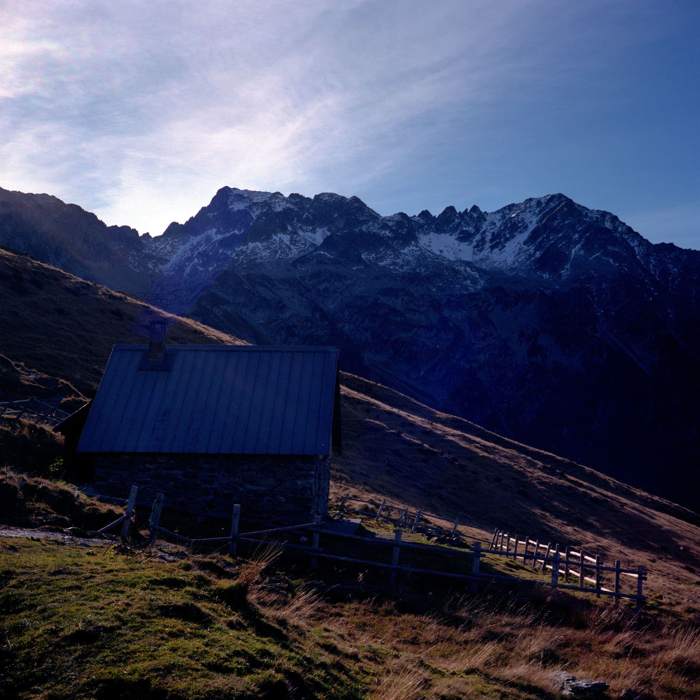 Alpine refuge in the mountains