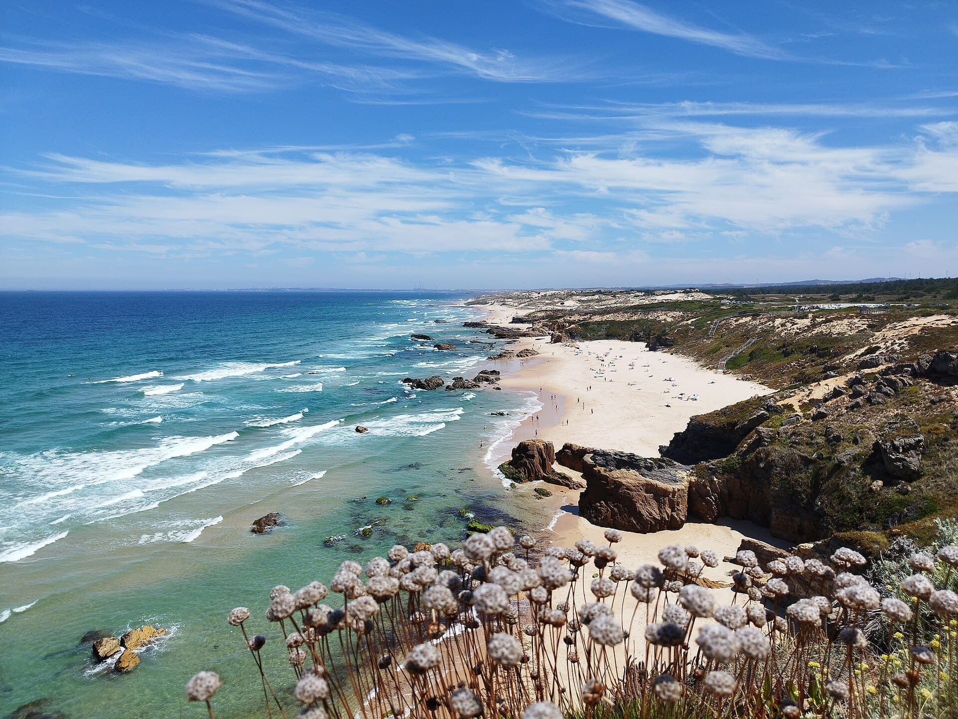 Vicentine Coast beach and hills, Portugal