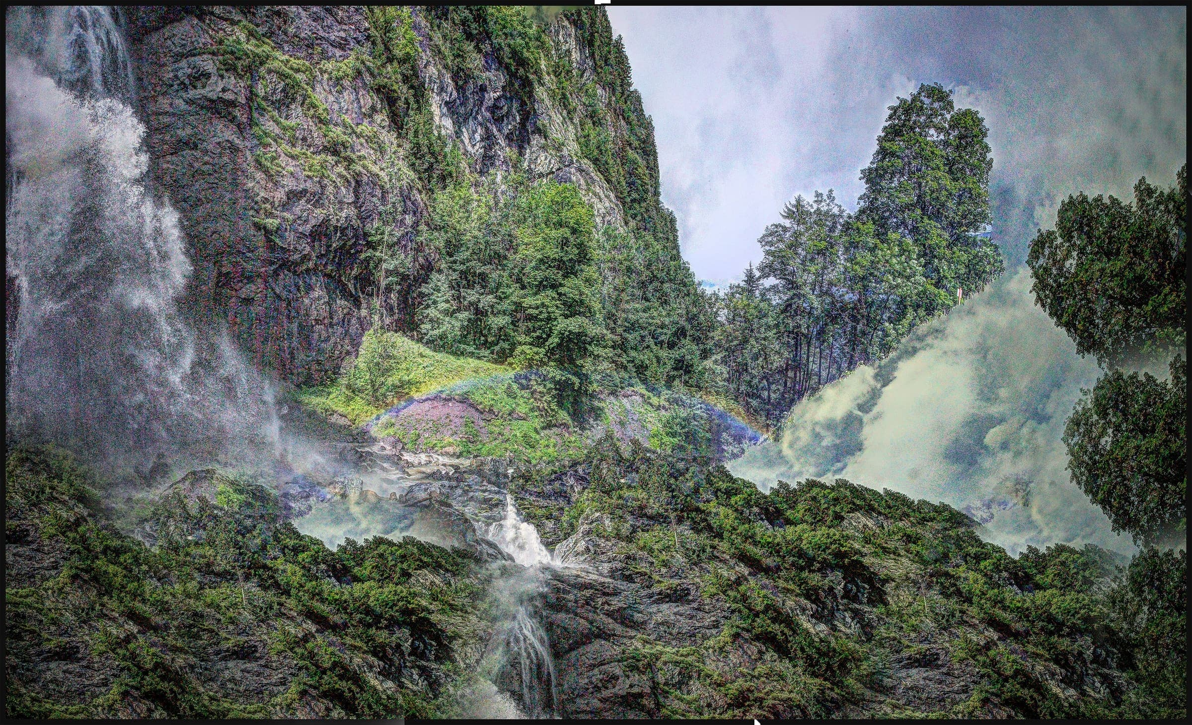 Klöntal waterfall country on the Pragelpass-Weg