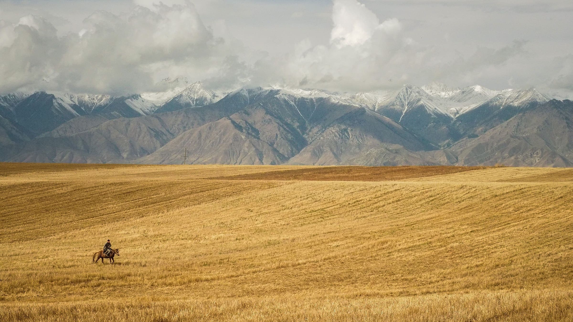 Camping on the shore of Issyk-Kul, Kyrgyzstan