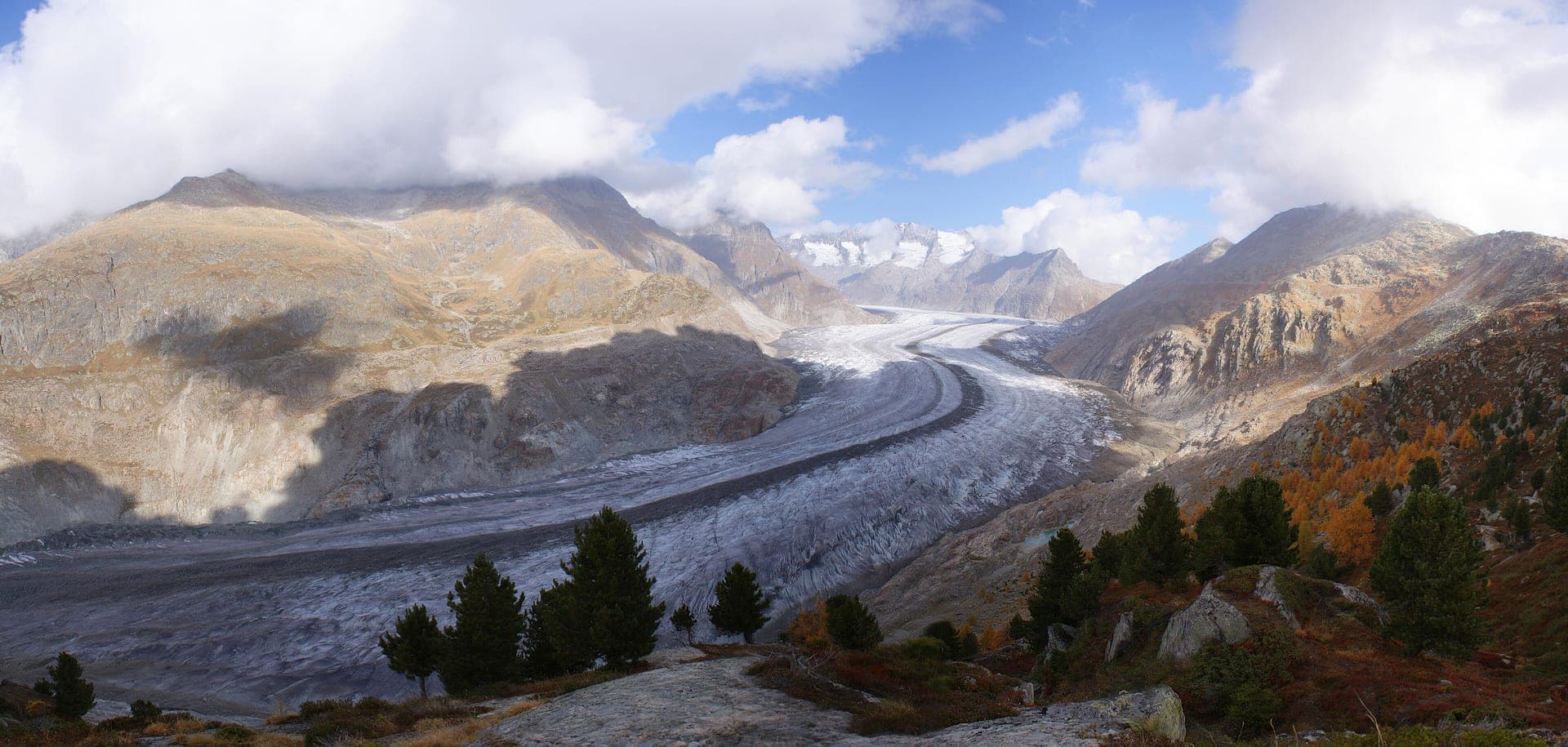 Aletsch Glacier on a Swiss national hiking corridor