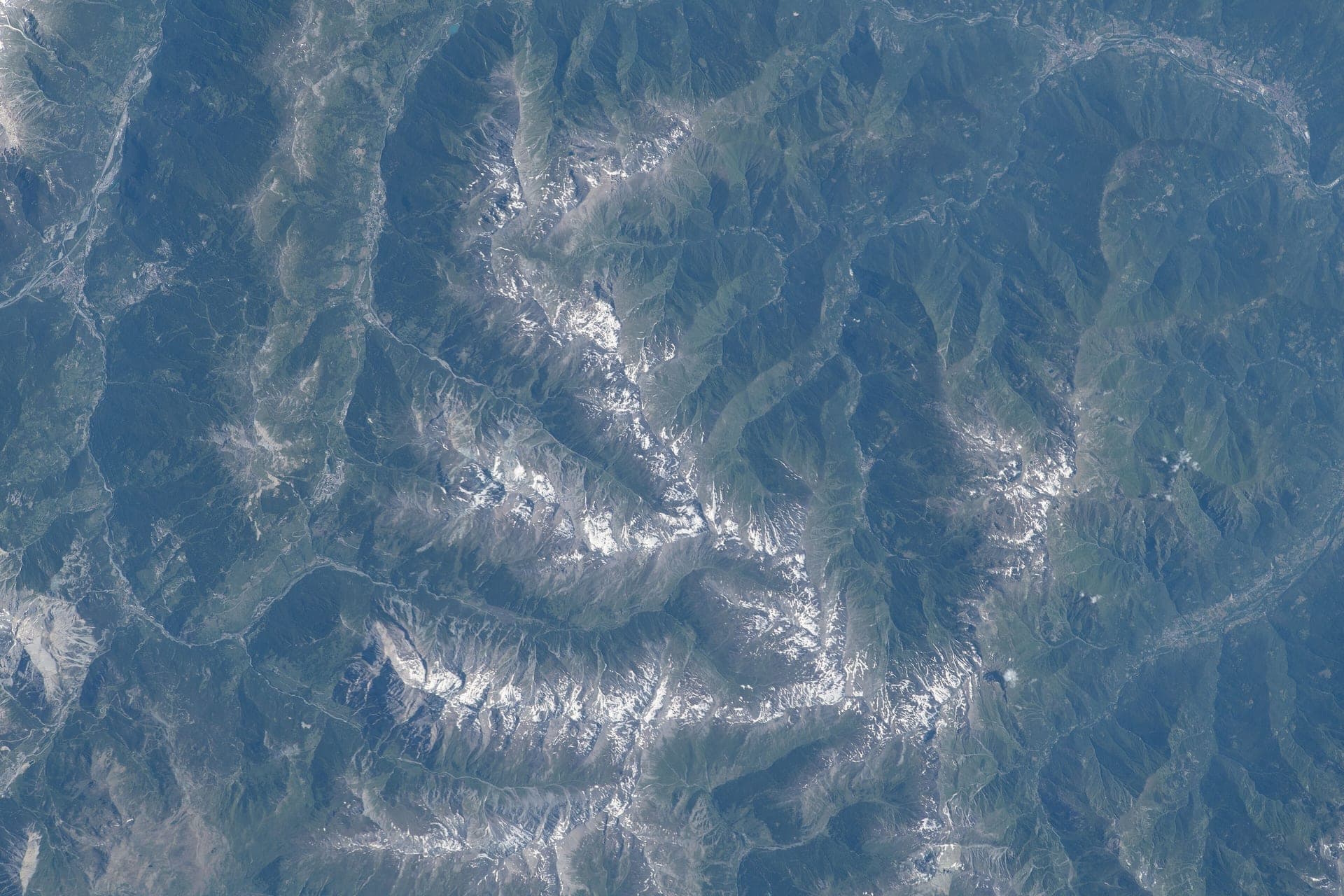 The Alps above Ticino from orbit
