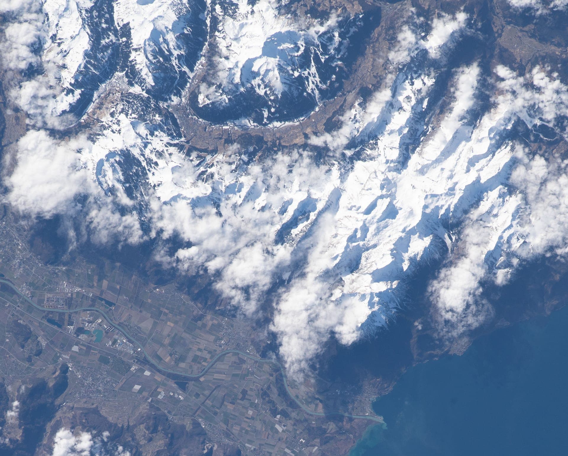 Lake Geneva and the Vaud Alps from orbit