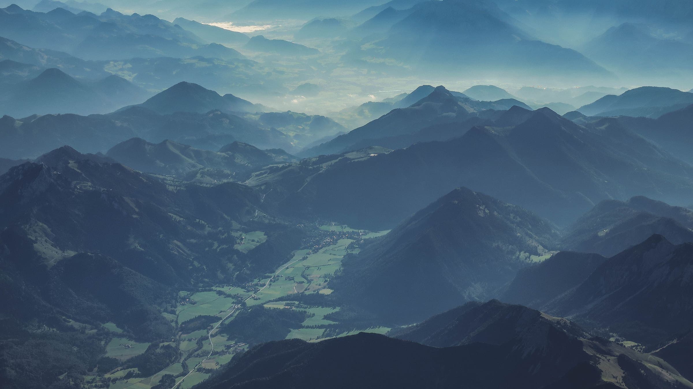 Alpine valley country on the Styrian Iron Trail corridor