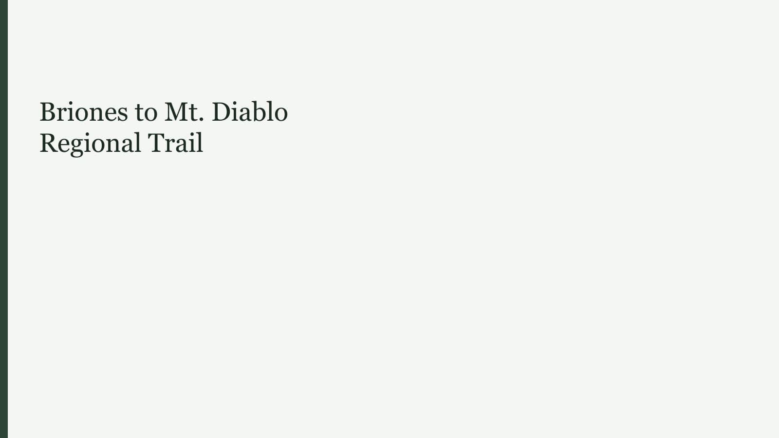 Briones to Mt. Diablo Regional Trail