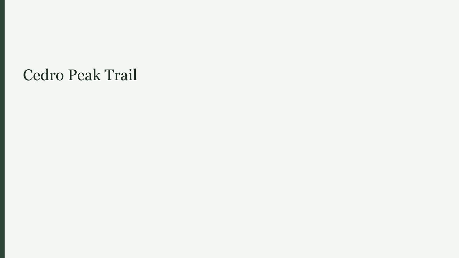 Cedro Peak Trail