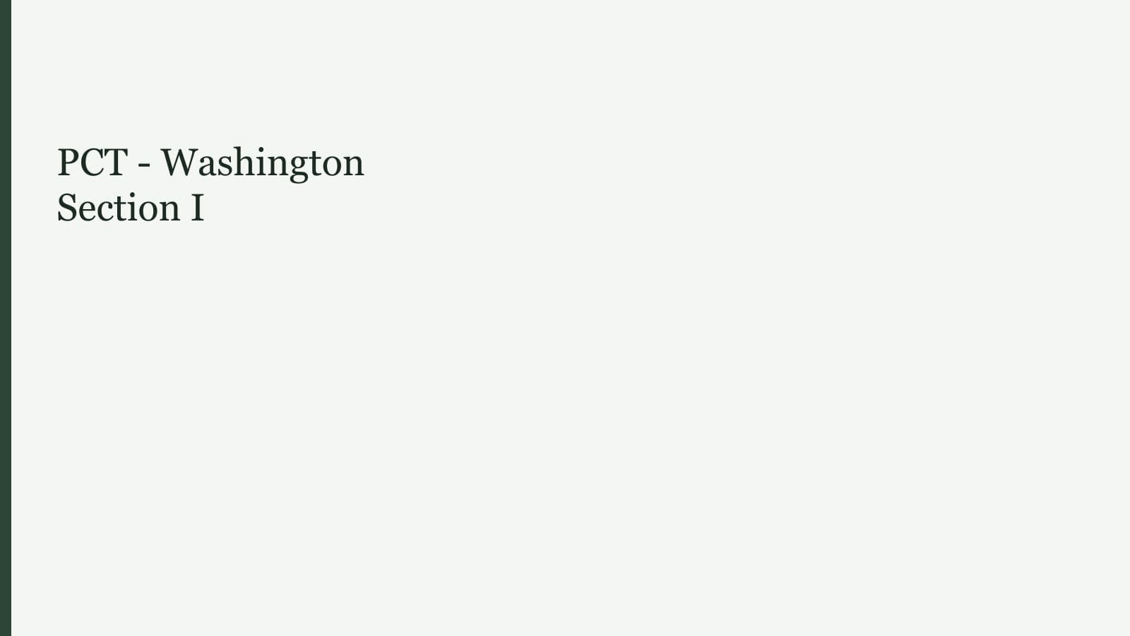 PCT - Washington Section I