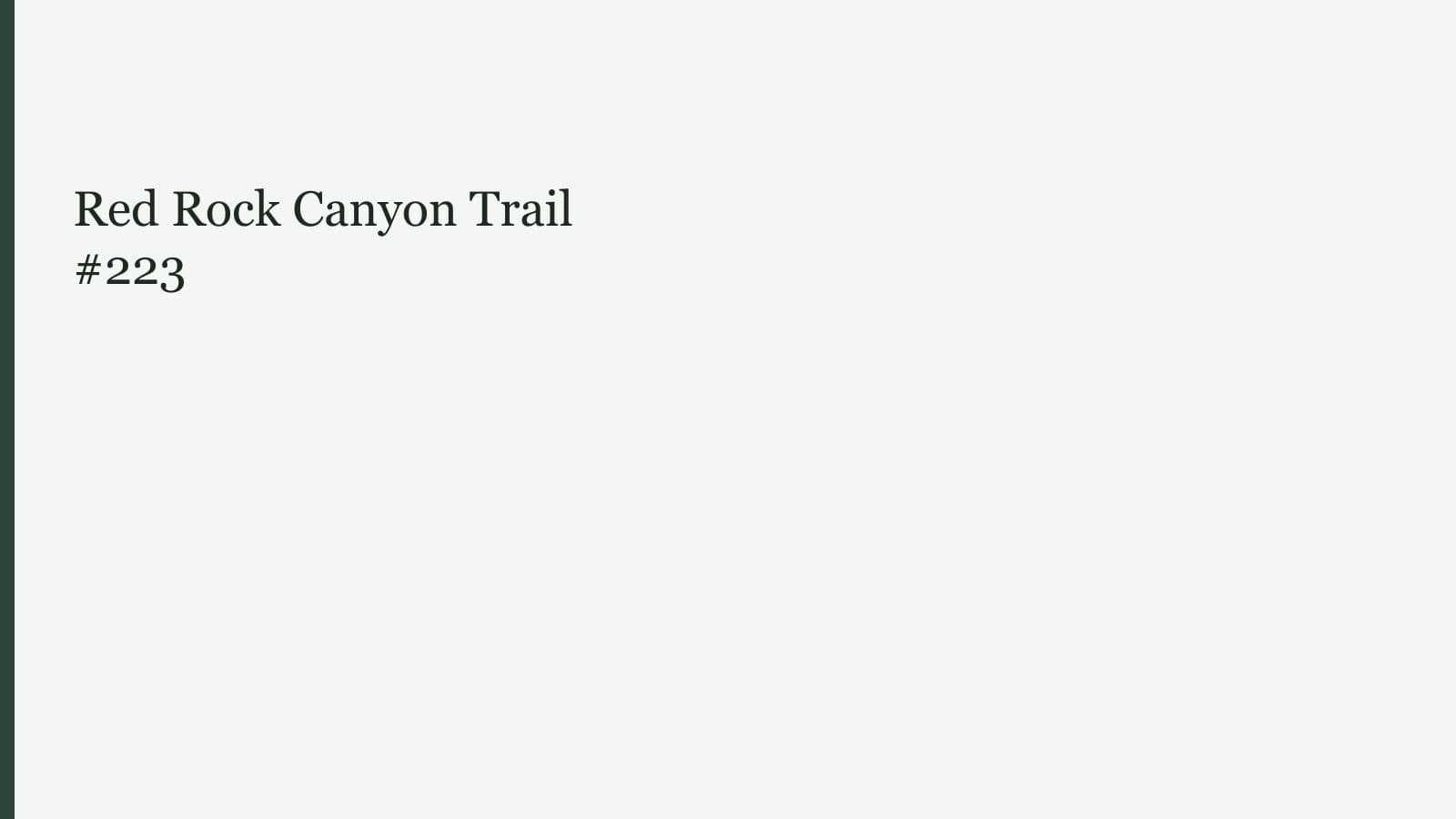 Red Rock Canyon Trail #223