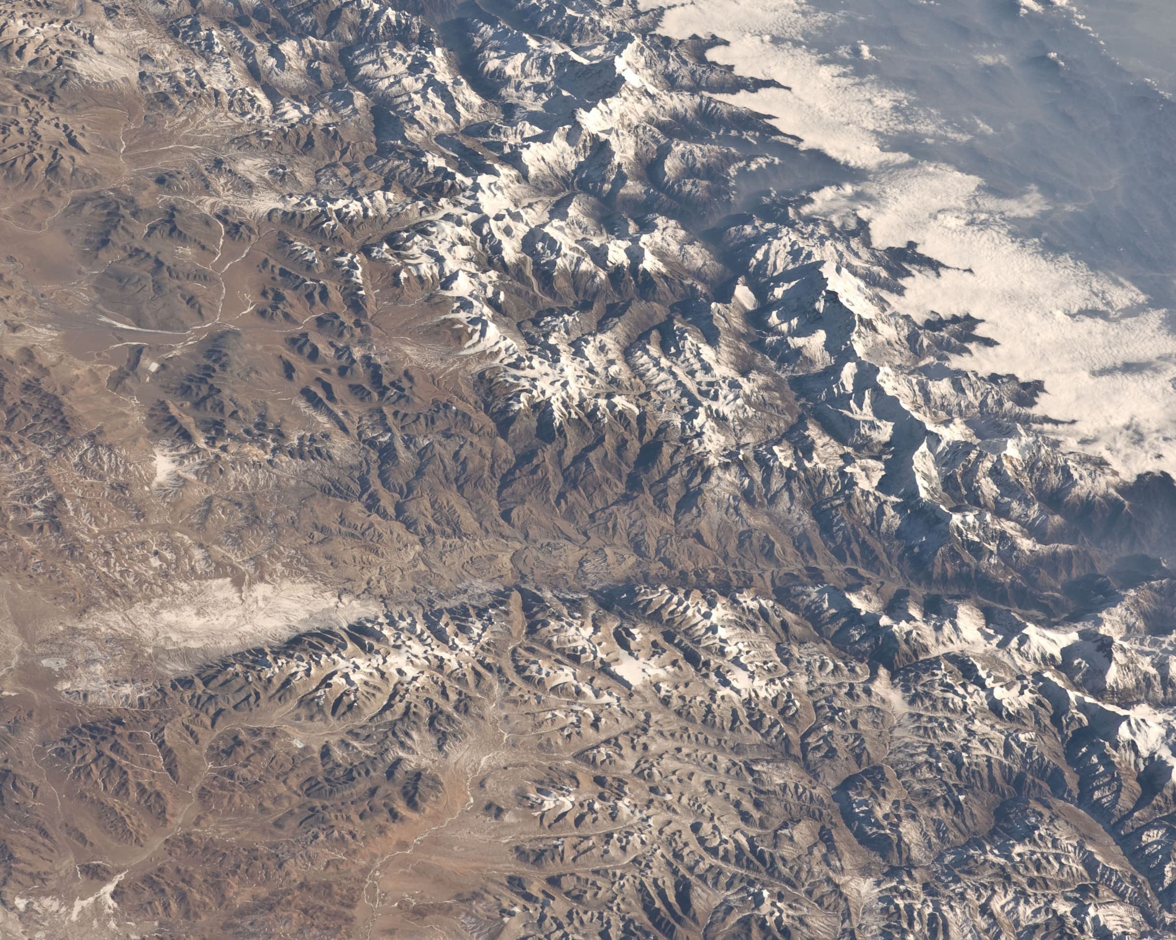 The Kali Gandaki and Mustang Himal from orbit, Nepal