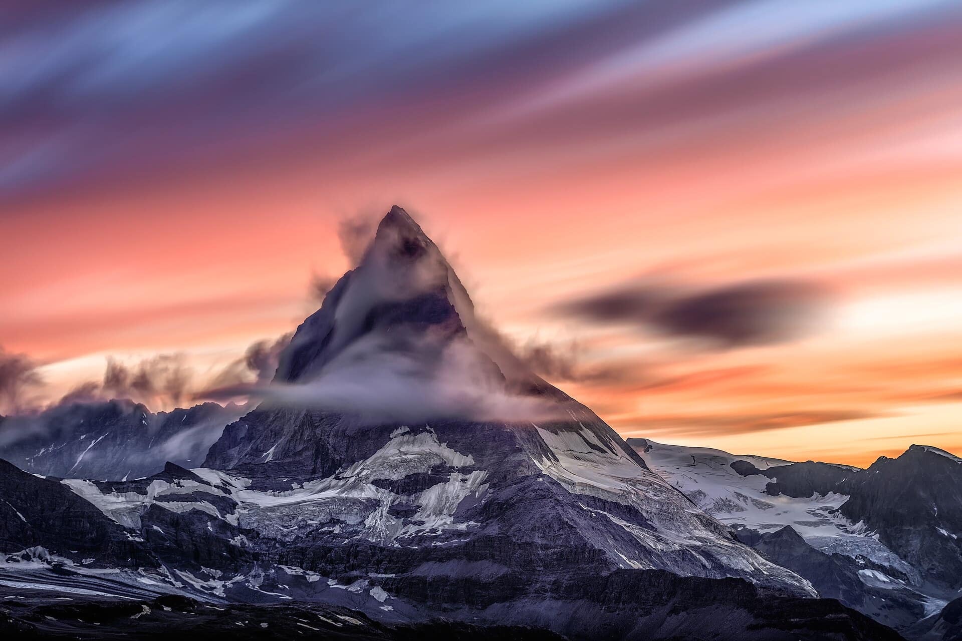 The Matterhorn at sunset, Valais, Switzerland