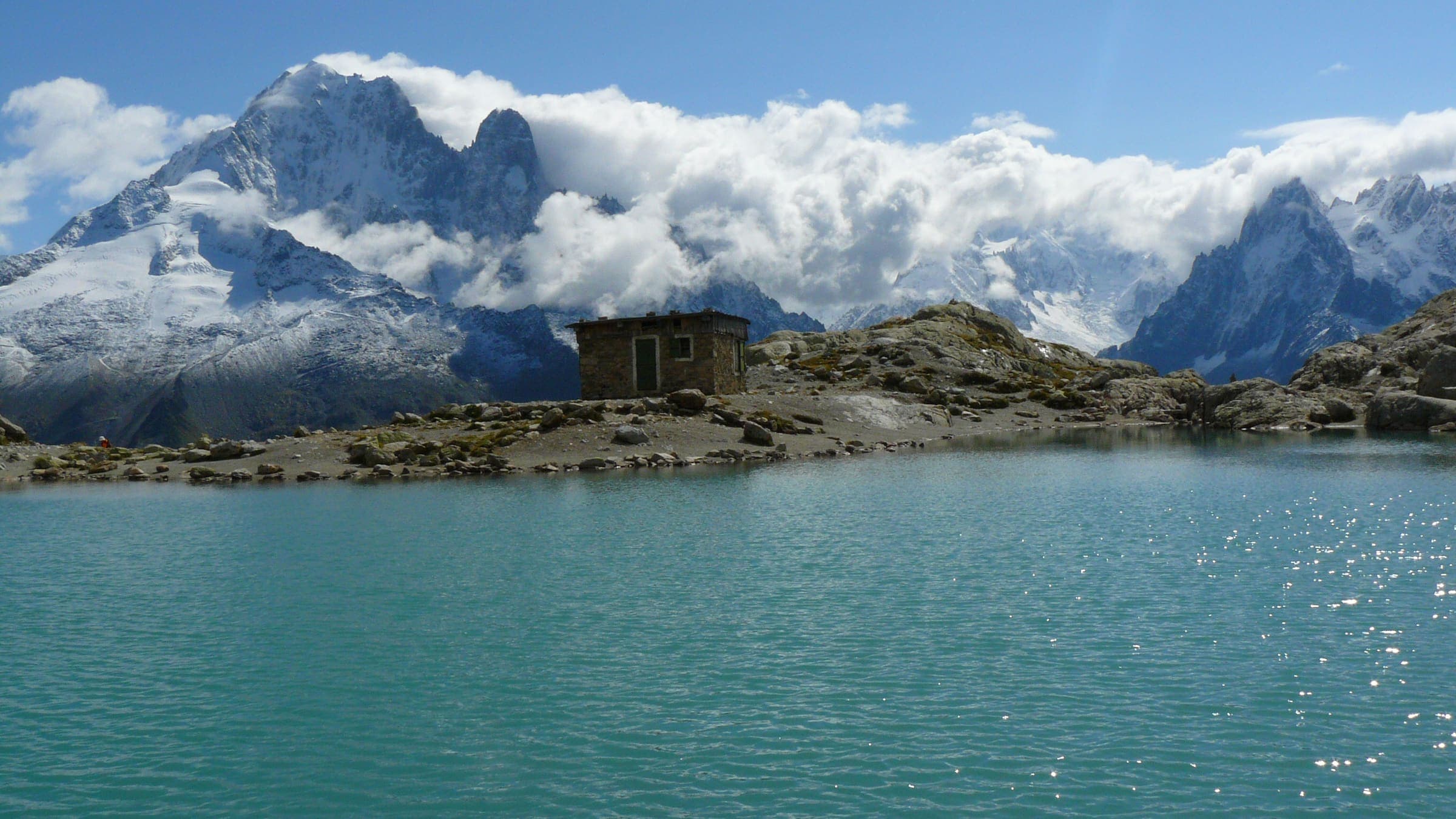 Lac Blanc toward Mont Blanc, at the Chamonix end of the Walker's Haute Route